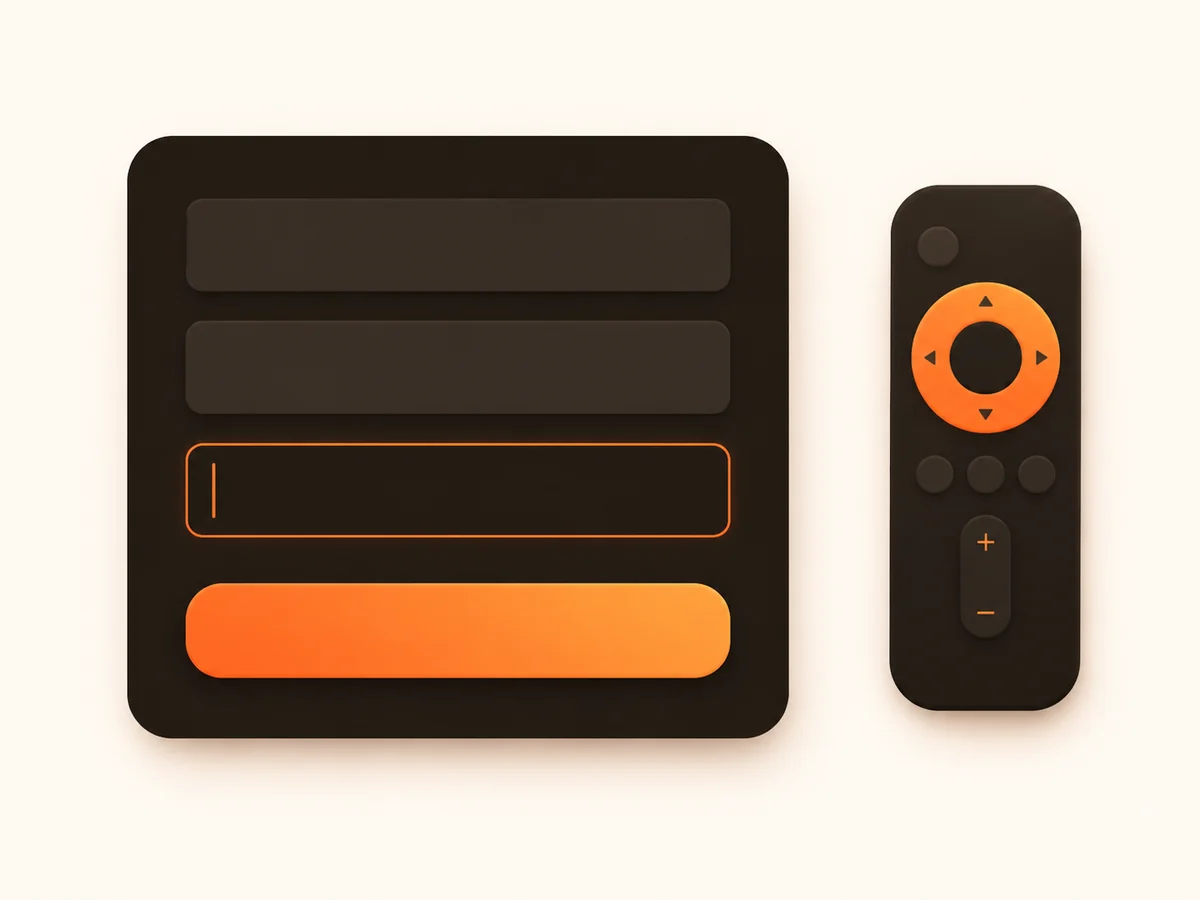 An IPTV player login screen on Firestick with server, username and password fields